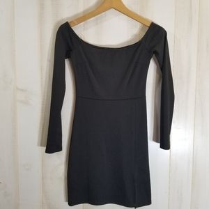 Nasty Gal Black Long Sleeve Off Shoulder Dress S